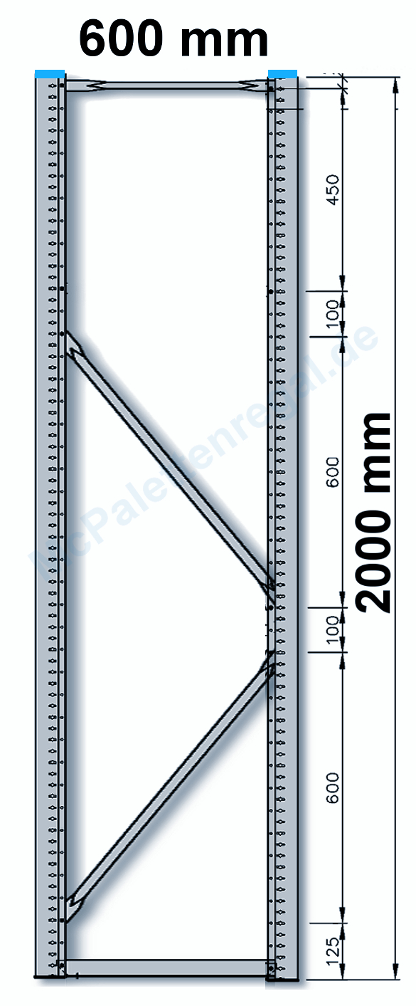 Rahmen 2,0 m hoch, 0,6 m tief