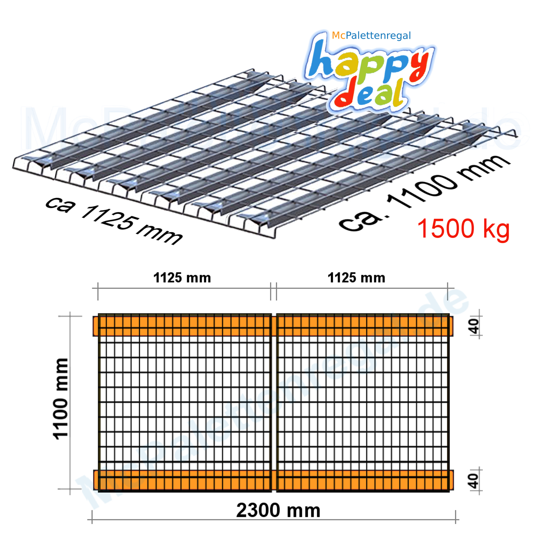 Gitter 112,5 x 110 / 1500kg/4