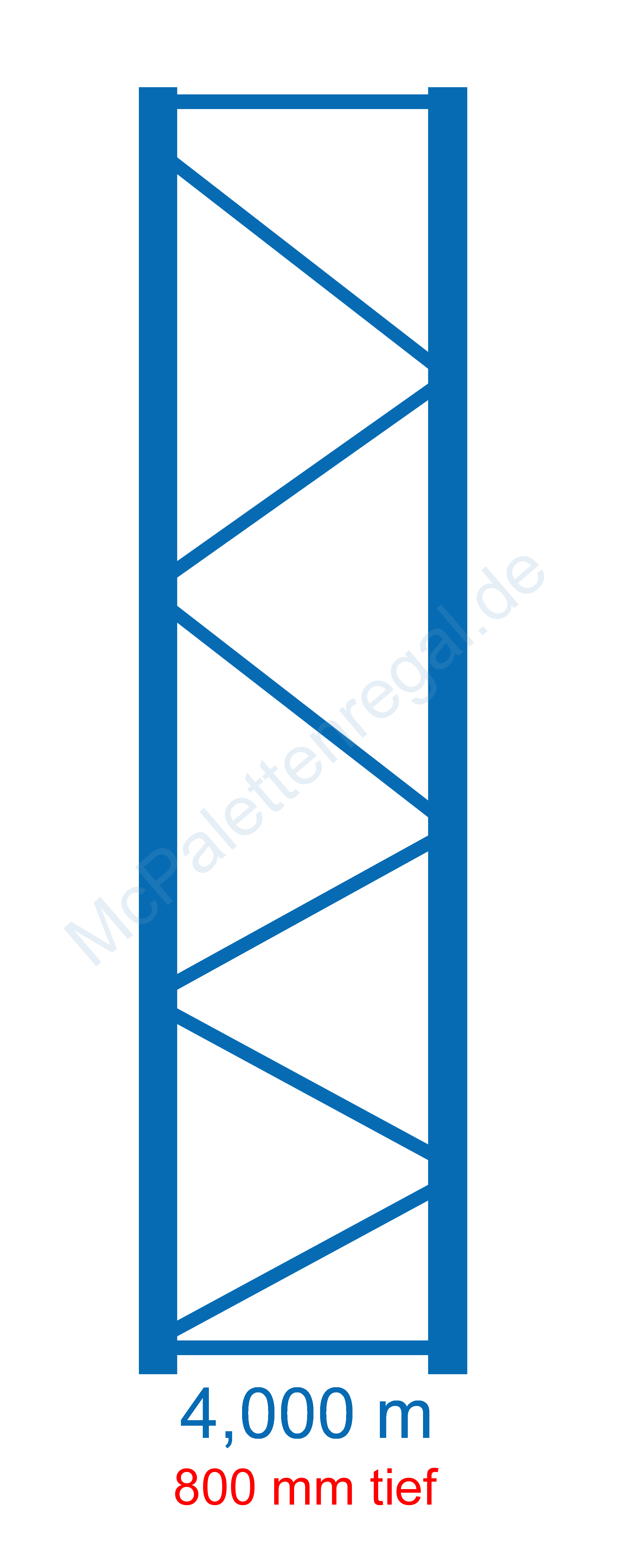 Sonder-Rahmen 0,8 m tief, 4,0 m (M)