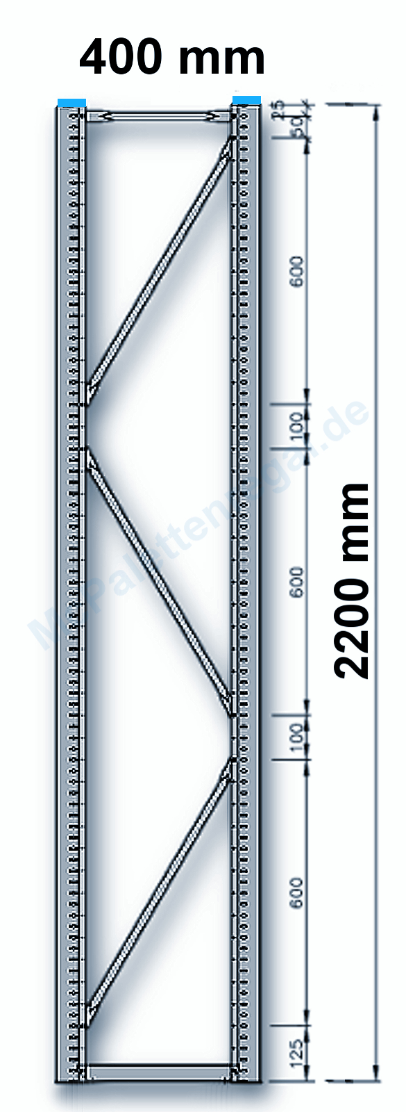 Rahmen 2,2 m hoch, 0,4 m tief