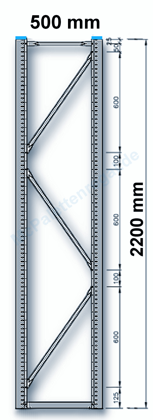 Rahmen 2,2 m hoch, 0,5 m tief