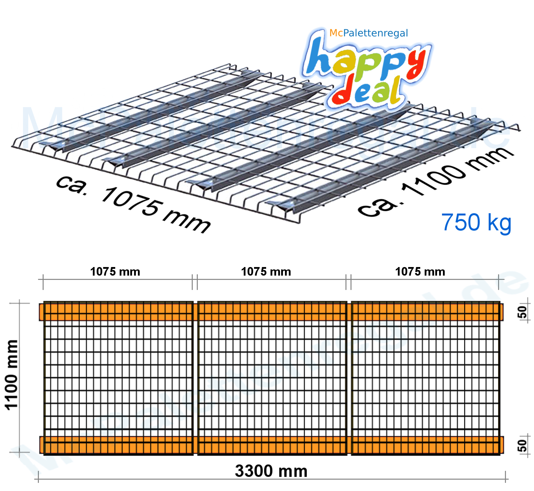 Gitter 107,5 x 110 / 750kg/5