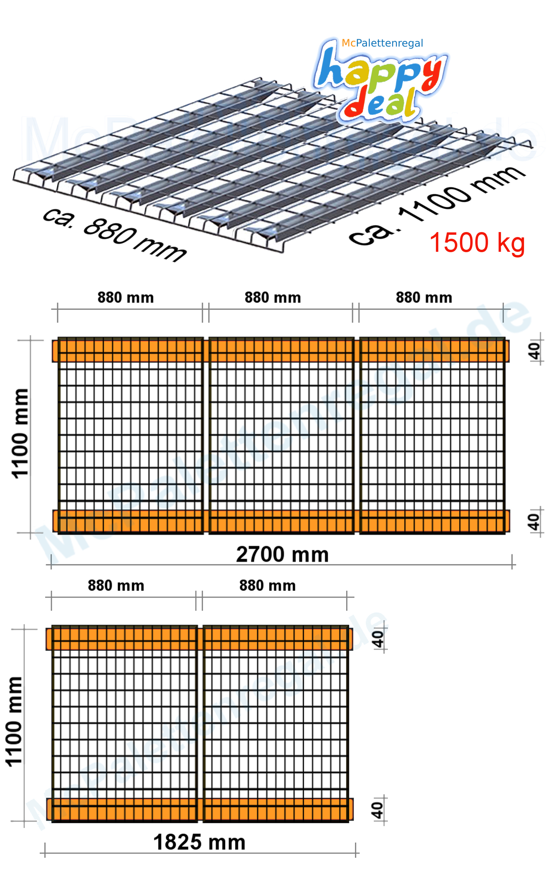 Gitter 88 x 110 / 1500kg/4