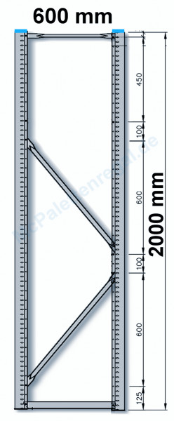 Rahmen 2,0 m hoch, 0,6 m tief
