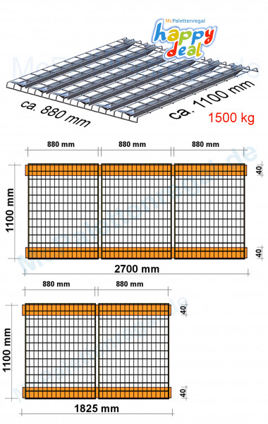 Gitter 88 x 110 / 1500kg/4