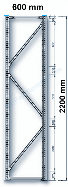 Rahmen 2,2 m hoch, 0,6 m tief