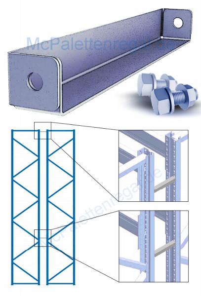 Abstandhalter / Verbinder für Doppelreihe 250