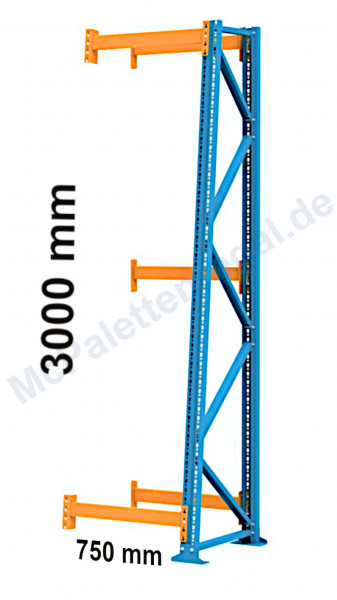 Kabeltrommel-Anbaufeld schräg 3,0 m hoch, 0,75 m breit