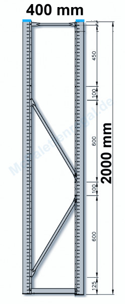 Rahmen 2,0 m hoch, 0,4 m tief