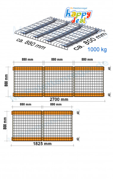 Gitter 88 x 80 / 1000kg/4