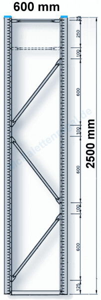 Rahmen 2,5 m hoch, 0,6 m tief