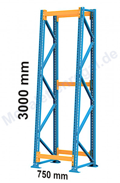 Kabeltrommel-Grundfeld schräg 3,0 m hoch, 0,75 m Feldbreite