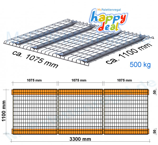 Gitter 107,5 x 110 / 500kg/5