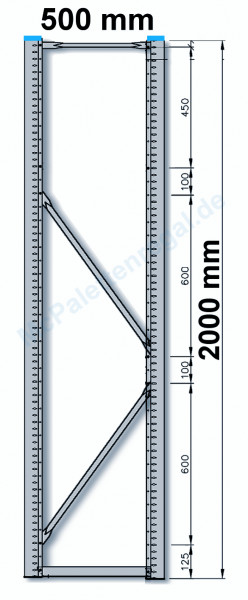 Rahmen 2,0 m hoch, 0,5 m tief